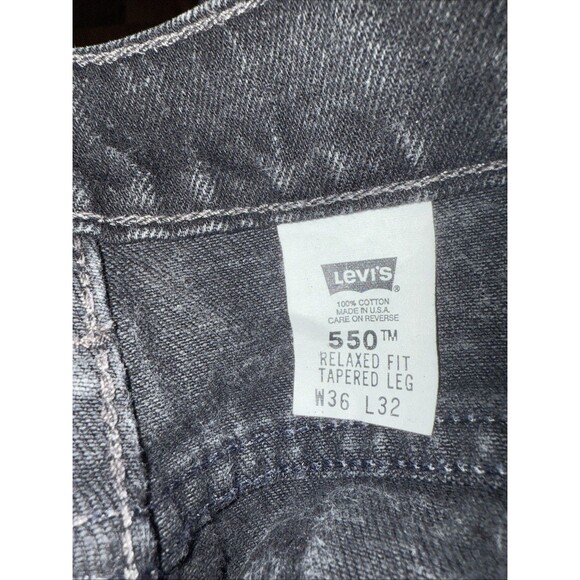 Vintage Levi's Jeans Mens 36x32 Black 550 Relaxed Fit Grunge USA Made Y2K - Picture 5 of 6